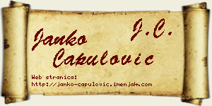 Janko Capulović vizit kartica
